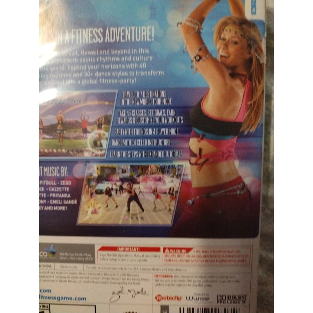 Zumba Fitness World Party (Nintendo Wii, 2013) Complete Tested Free shipping USA